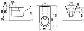 Plieger Brussel New wandcloset diepspoel verlengd 70cm wit