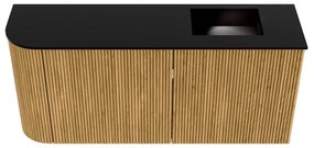 Mondiaz Joya 90cm toiletmeubel ronding links oak met wastafel faye rechts zonder kraangat urban