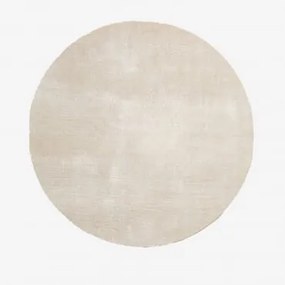 Ronde Daroca Vloerkleed Beige – Crème & Ø200 Cm - Sklum