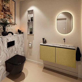 Mondiaz Ture DLux toiletmeubel 100cm oro met wastafel glace rechts zonder kraangat