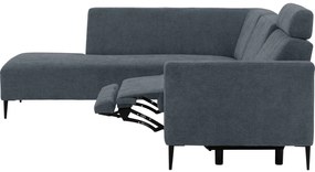 Goossens Hoekbank Tiolo Met Relaxfunctie En Hoofdsteun grijs, stof, 3-zits, modern design met ligelement links