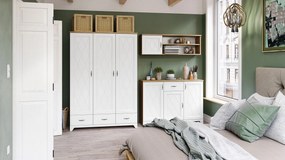 Ladekast PROVENZA KD3SZ1 Eiken Steen/Wit Mat - RETRO ONDERKAST MET LADE