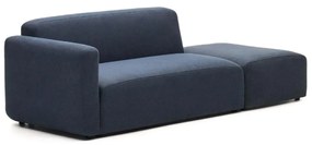 Kave Home Neom Rechte Bank Met Hocker Blauw
