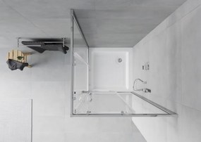 Mexen Rio vierkante douchecabine 80 x 80 cm, transparant, chroom + douchebak, wit - 860-080-080-01-00-4510