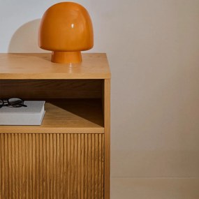 Kave Home Helvine Nachtkastje Eiken Met Ribbels - 60x40x52cm.