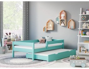Peuter Turkoois Eenpersoonsbed met onderschuifbed - Mateo For Kids Children Toddler Junior 5056231761468 Children's Beds Home, 200 x 90, Matras van sc