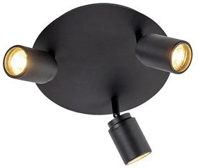 QAZQA Smart badkamer Spot / Opbouwspot / Plafondspot zwart IP44 incl. 3 wifi GU10 - Ducha Modern GU10 IP44 rond Lamp