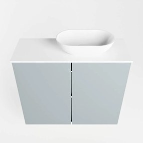 Mondiaz Fowy toiletmeubel 60cm clay met witte waskom rechts zonder kraangat