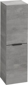 Saqu Lima halfhoge kast met mat zwarte greep 35x32x120cm beton grijs