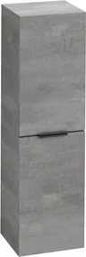 Saqu Lima halfhoge kast met mat zwarte greep 35x32x120cm beton grijs