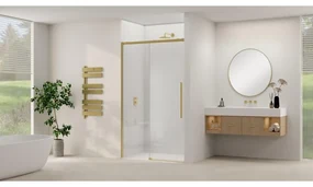 Van Rijn Products ST09 Schuifdeur vast deel - 137.5x200cm - helder glas - soft-close - incl. Messing Geborsteld ST09300140HESB