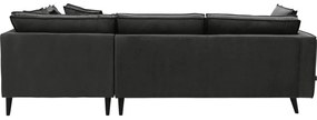 Goossens Bank Suite zwart, stof, 2,5-zits, elegant chic met ligelement rechts
