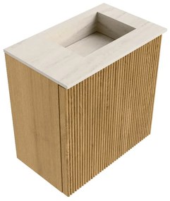 Mondiaz Joya DLux 40cm toiletmeubel oak met wastafel faye rechts zonder kraangat meli