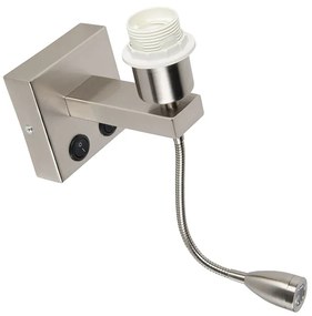 Moderne wandlamp staal met flexarm - Brescia Combi