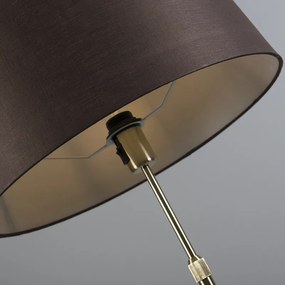Vloerlamp goud/messing met kap bruin 45 cm verstelbaar - Parte Design, Modern E27 rond Binnenverlichting Lamp