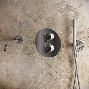 Saniclear Talpa Stripes rond inbouw thermostaat met inbouwdeel chroom