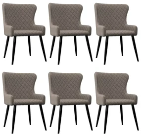 vidaXL Eetkamerstoelen 6 st stof taupe