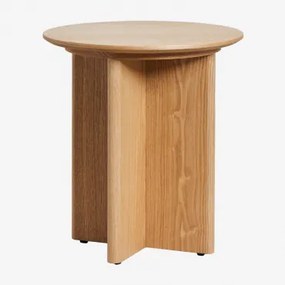 Ronde Bijzettafel Ø45 Cm In Mdf Saonara Natuurlijk - Sklum