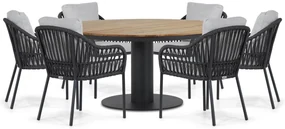 Tuinset Ronde Tuintafel 6 personen 160 cm Aluminium/rope Grijs  Coco Puerto/Salerno