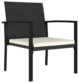 vidaXL Tuinstoelen 2 st poly rattan zwart