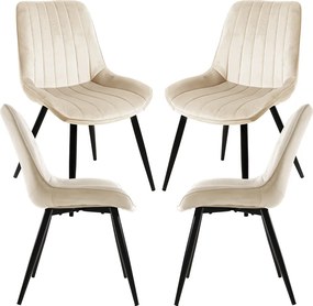 Set 4 Lene Fluwelen Stoelen