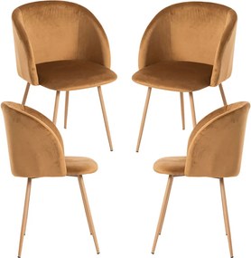 Set 4 Velt Fluwelen Stoelen