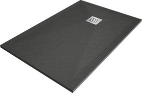 Mexen Stone+ rechthoekige composiet douchebak 90 x 70 cm, antraciet - 44717090