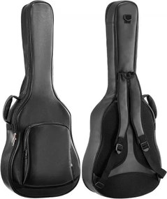 VEVOR Gitaartas voor 41-inch akoestische gitaren met handvat, zwart, gitaarrugzak met schuimvulling, extern accessoirevak en schouderbanden, 1195 mm PU-leren gigbag