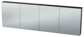 Nemo Spring Nebulo luxe spiegelkast - 180x65x17.8cm - 4 dubbelzijdige spiegeldeuren - glazen leggers - met stopcontact - zonder schakelaar - kleur: U960 ST9 Onyx Grey 20037110