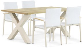 Tuinset 4 personen 180 cm Aluminium/textileen Taupe Lifestyle Garden Furniture Brandon/Cardiff
