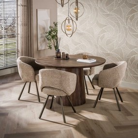 Ronde Eettafel Acaciahout - 130 X 130cm.