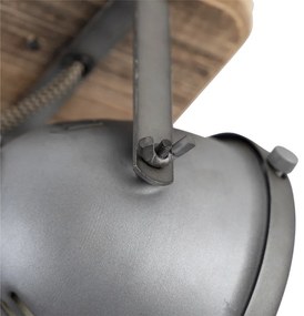 Industriële spot staal met hout kantelbaar - Emado