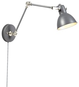 Industriële wandlamp grijs verstelbaar - Dazzle