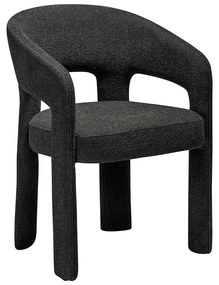Dan-Form Splendor Gestoffeerde Eetkamerstoel Zwart Boucle