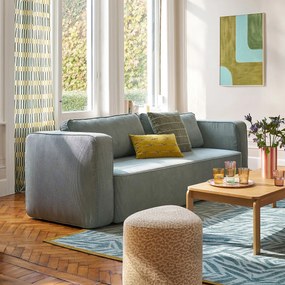 Vierkante kussenhoes, geborduurd katoenfluweel, JANAE