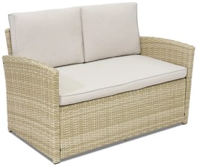 Tweezitsbank van kunststof rotan Monaco Garden Point beige