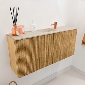 Mondiaz Joya DLux 90cm toiletmeubel oak met wastafel faye midden 1 kraangat frappe