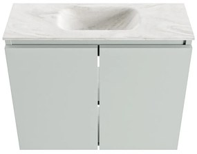 Mondiaz Ture DLux toiletmeubel 60cm greey met wastafel ostra midden met kraangat