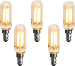 Set van 5 E14 dimbare LED lampen goud T25 4W 300 lm 2200K
