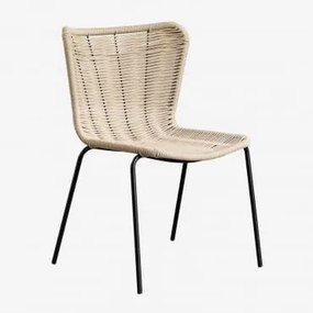 Set Van 2 Stapelbare Eetkamerstoelen Van Ijzer En Gevlochten Touw Keiller Natuurlijk - Sklum