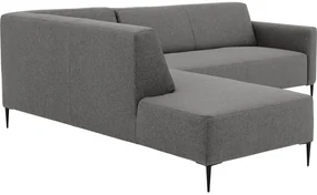 Goossens Bank Key West grijs, stof, 2,5-zits, modern design met ligelement links