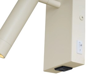 Moderne wandlamp beige verstelbaar met USB-C - Croft