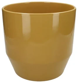 Bloempot, aardewerk, okergeel,Ø 23 cm