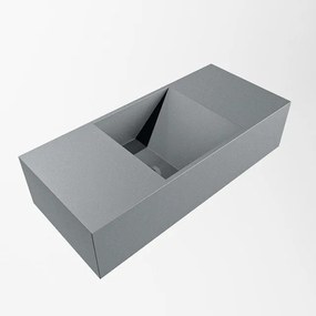 Mondiaz TYNE Fontein - 50x23x12cm - wasbak Links - zonder kraangaten - solid surface - Plata TYNE20003PLATA