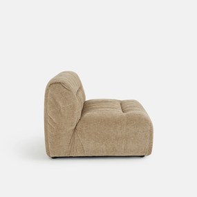 Loungestoel-element voor modulaire bank, in gevlamd chenille, SWEETY
