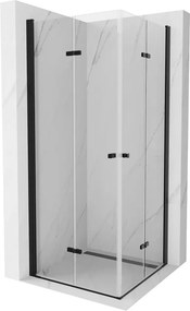 Mexen Lima Duo opvouwbare douchecabine 80 x 80 cm, transparant, zwart - 856-080-080-70-00-02