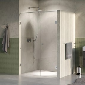 Brauer Void Carving profielloze nisdeur 130cm met draaideur 60cm aan muur RVS geborsteld PVD