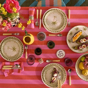 Set van 4 gestreepte servetten, 30% gerecycled katoen, geweven-geverfd, MIRELLA