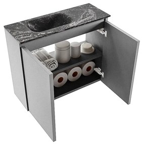 Mondiaz Ture DLux toiletmeubel 60cm plata met wastafel lava links met kraangat