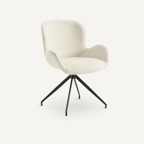 Draaiende tafelfauteuil, bouclette, Asyar